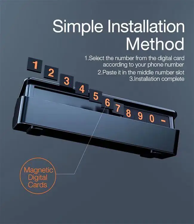 

Car Temporary Parking Card Magnetic Hide Phone Number Card KIA K3 K5 K7 K9 Rio Ceed Forte Sorento magentis Plate Parking Card