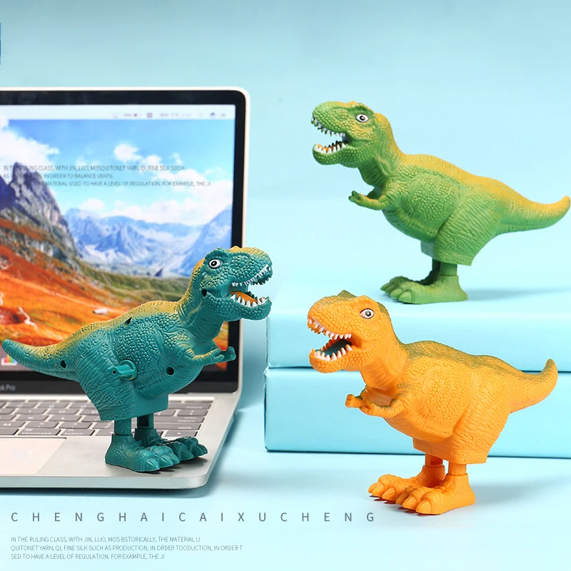 Классическая заводная игрушка прыгающий динозавр, подарок на день рождения, мини мультяшная игрушка животных красивый и интересный подарок FT003