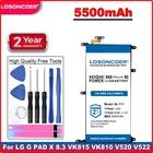 Аккумулятор LOSONCOER 5500 мА ч, BL-T17 для LG G PAD X 8,3, VK815, VK810, V520, V522