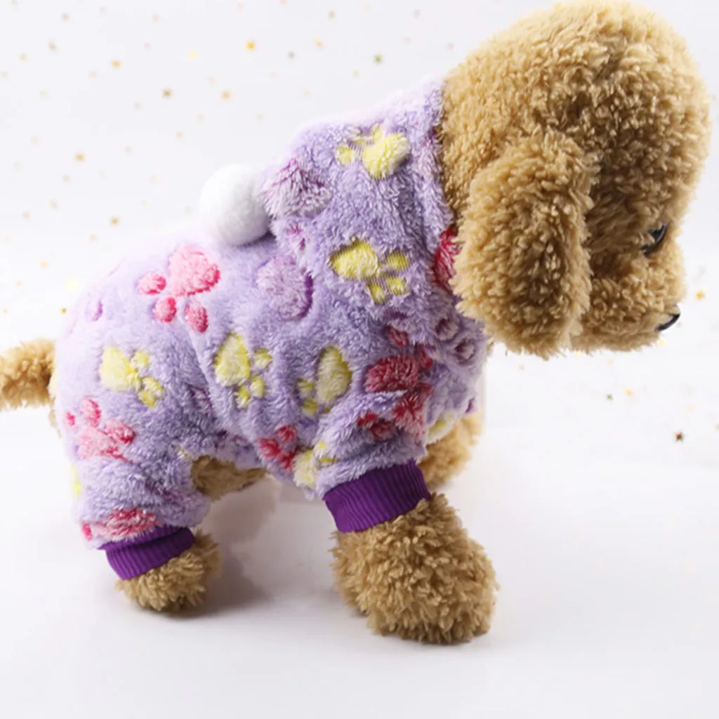 Soft Cat Dog Clothes Fleece Puppy Chihuahua Clothing Winter Coat Jumpsuit Dog Costume Hooded Pajamas For Small Medium Dogs Cats