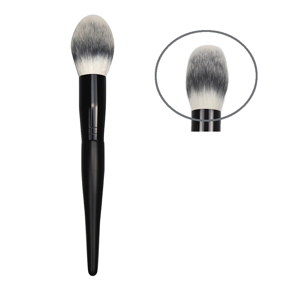 Кисть для макияжа с деревянной ручкой крупным пламенем и румянами из