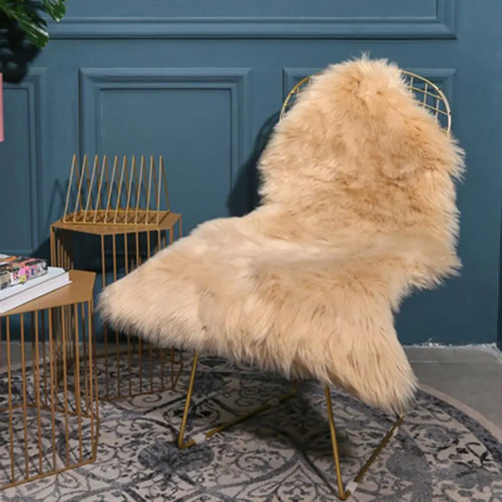 New Irregular Soft Faux Sheepskin Fur Chair Couch Cover Seat Pad White Area Rug for Bedroom Floor Sofa Living Room Tatami Mats | Дом и сад