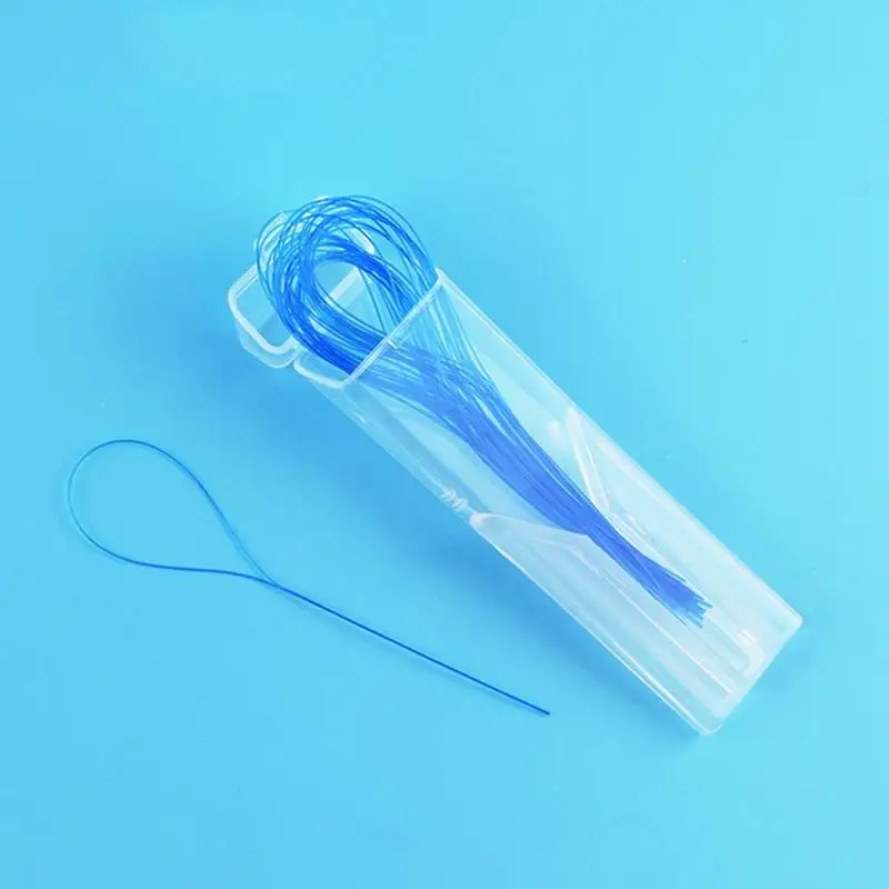Цветной случайный стоматологический для ротовой полости нить Threader flossing игла игрушка износ свинцовые обручи для коррекции через свинцовые подтяжки стальная зубная тяга