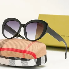 Cat Eye Sunglasses Classic Women Designer Brand Glasses Ladies Fashion Round Gradient Color Lenses Driving Shopping Mirror