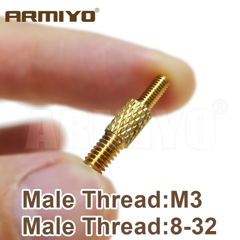 Armiyo 2 шт./лот твердая латунная наружная резьба 8 32 / M3 5 40 конверсионный адаптер для