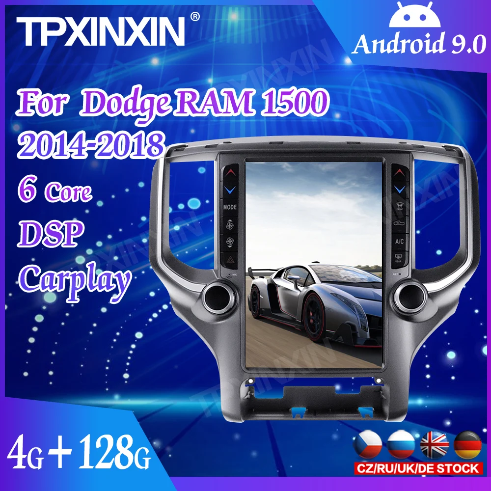 

For Dodge RAM 2018 2019 Android 9.0 Multimedia Radio Vertical Screen GPS Navigation Car Radio Tape Recorder Auto Stereo HeadUnit