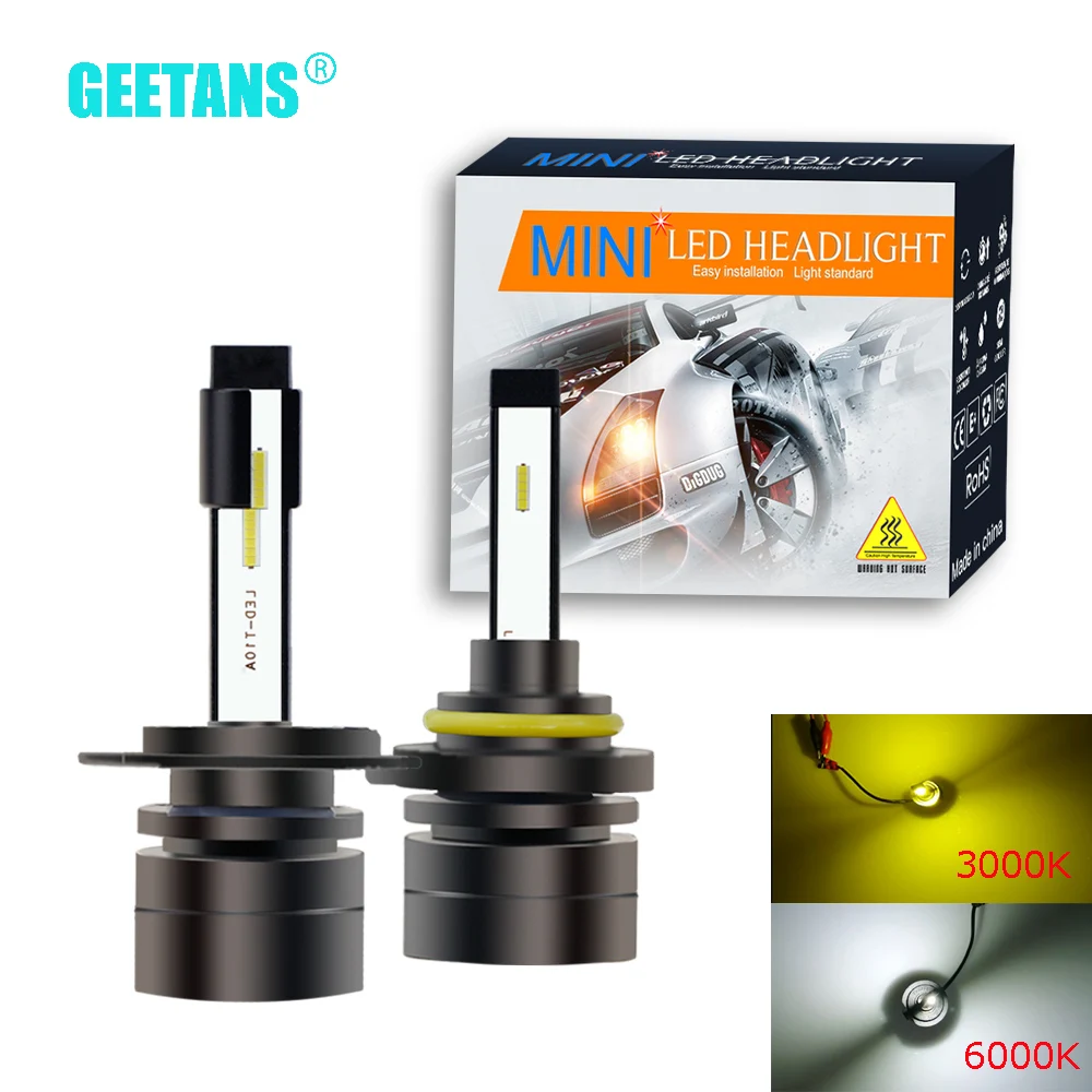 

2PCS H4 Led Headlight LED Bulb for Car Fog Light Bulb H1 H7 LED H11 9005 9006 HB3 HB4 8000LM 12V Diode Lamps 3000K 6000K