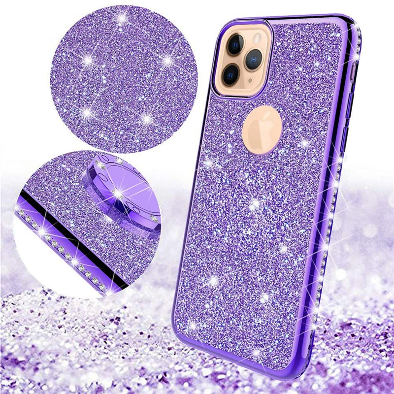 Роскошный силиконовый чехол со стразами для iPhone 11 Pro max 2019 мягкий из ТПУ Apple iphone XR XS
