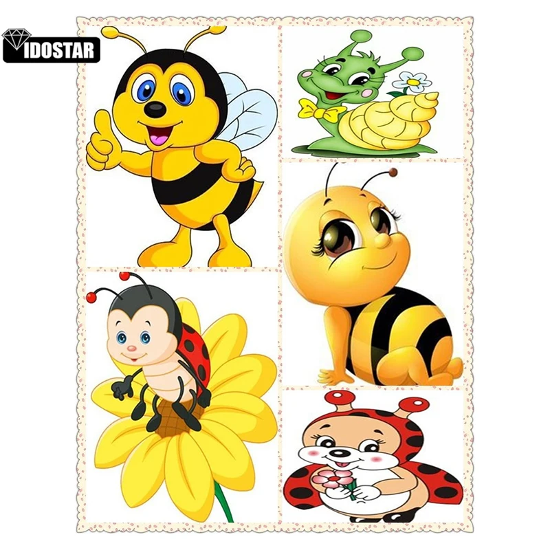 Алмазная вышивка IOOSTAR пчела алмазная живопись 5D мозаика Мультяшные