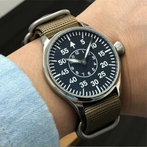 44 мм B-часы Uhr пилот ETA6497 Для мужчин механические часы ST3621 двигаться Для мужчин t Супер Светящиеся руки 1963 пилот Для мужчин Часы мужские военные наручные часы
