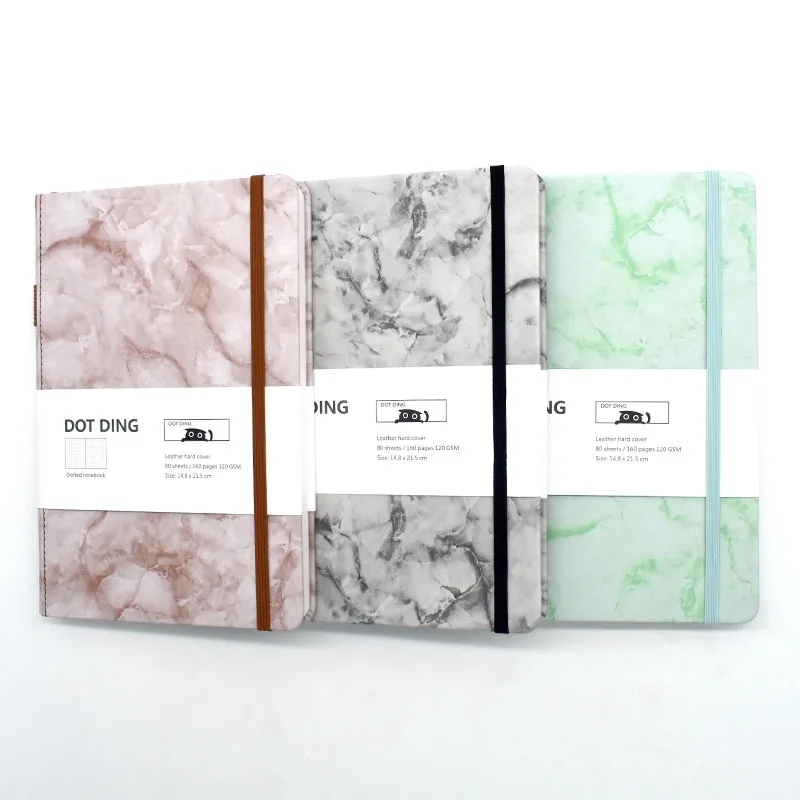Marble Pattern A5 Dot Grid Book Thick Paper Fine Notebook Leather Cover Business Office Stationery School Notepad Supplies Diary |