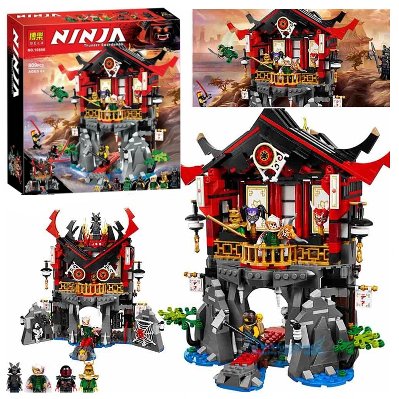 809 деталей набор блоков совместимые с храмом Ниндзяго 70643 строительные блоки