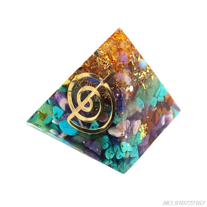 10Pcs 6.8cm 7 Chakra Copper Energy Tower Orgonite Sticker Flower Life Tree Pyramid Epoxy Resin Material Making D07 20 Dropship - купить по