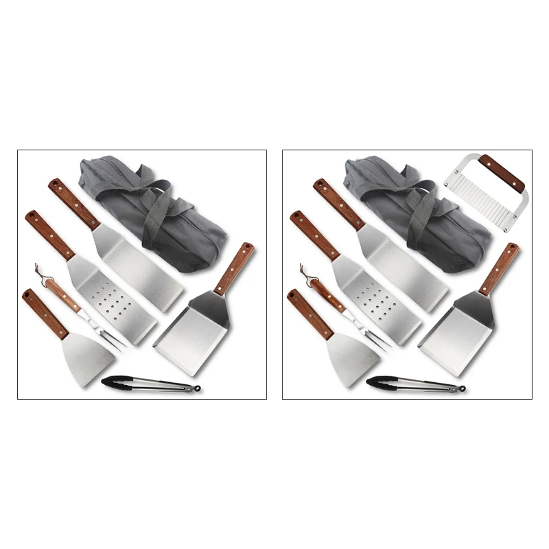 

7/8pcs Grilling Accessories Stainless Steel BBQ Grill Tools Set for Camping Kitchen Barbecue Utensil Gifts for Men Women