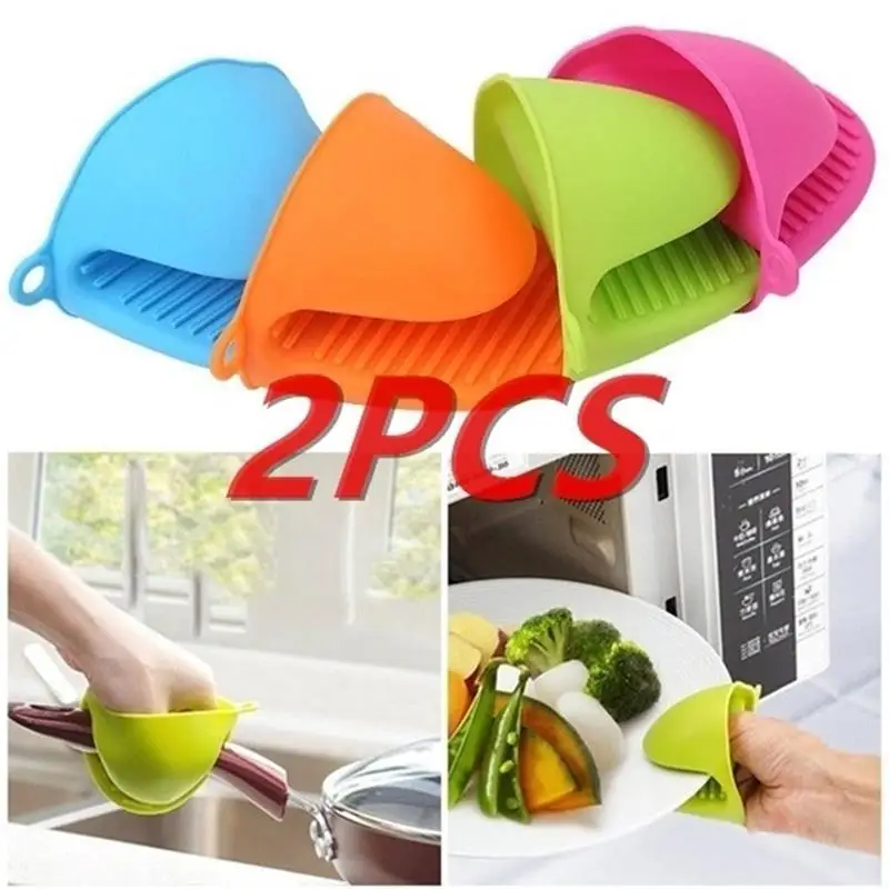 

2 Pcs Thicken Silicone Anti-Hot Gloves Microwave Oven Glove Insulation Non Stick Anti-slip Grips Bowl Pot Clips Cooking Gadget