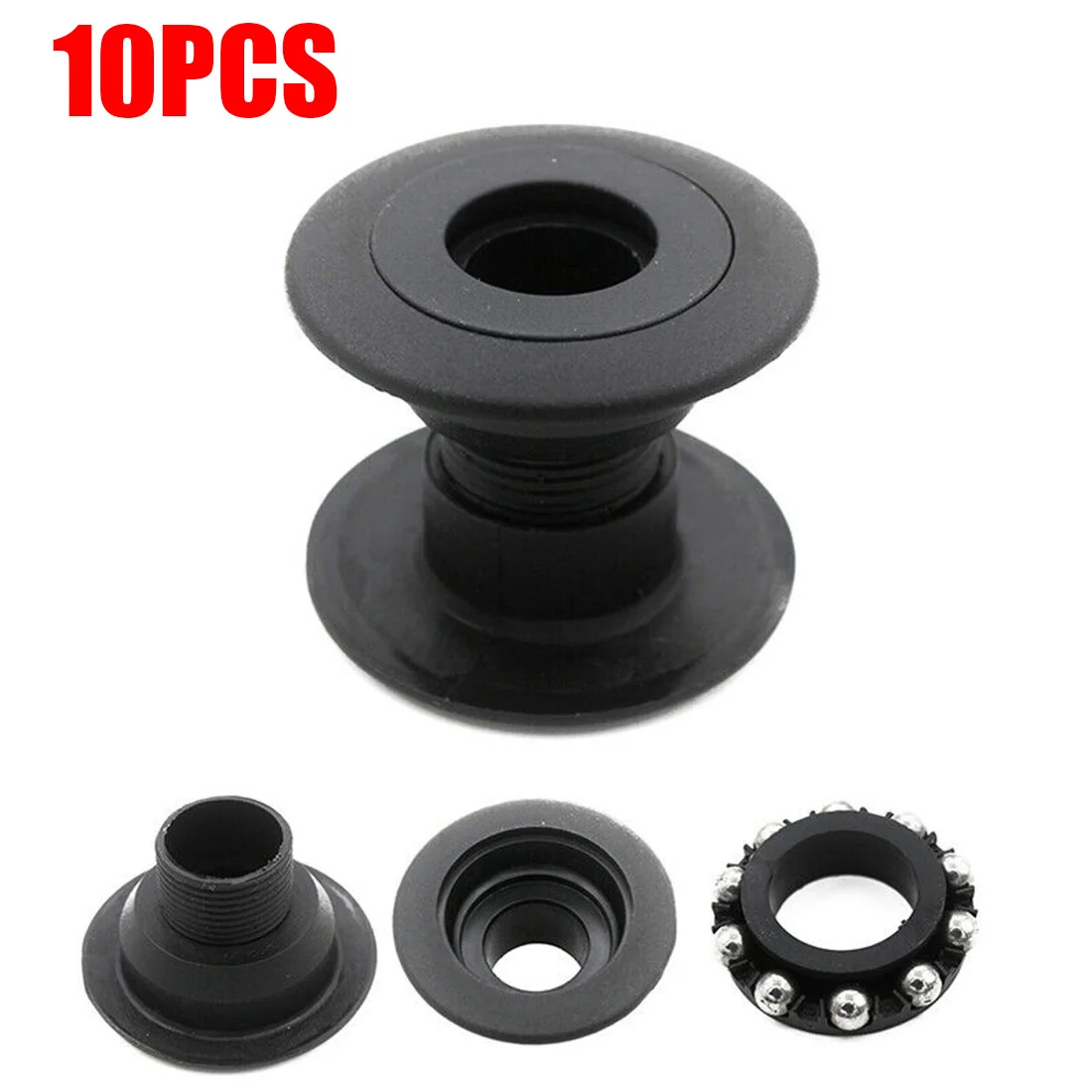 

10 PCS Table Bearings Football Plastic Accessory Replace Parts Foosball Black Durable Plastic Bearing Part