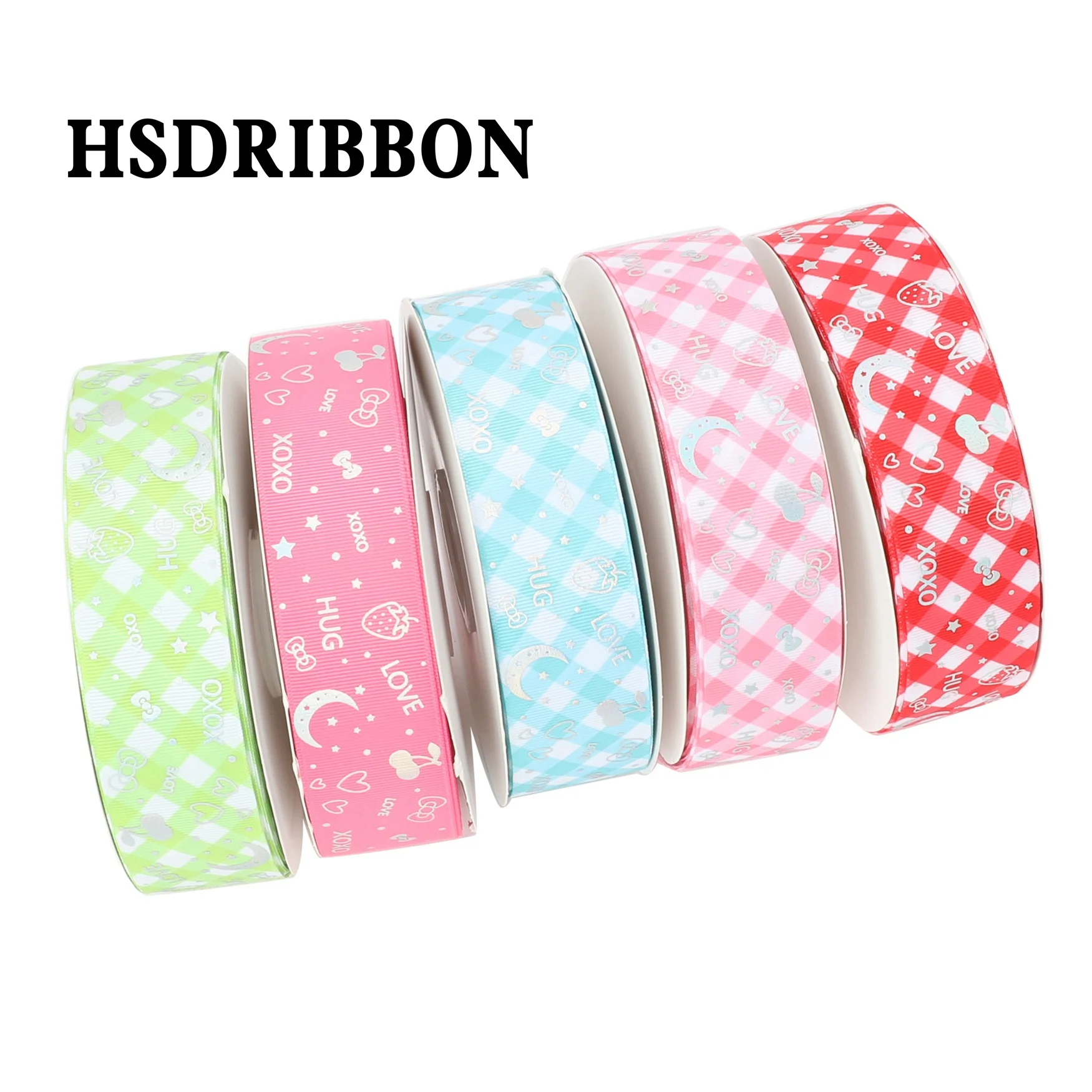 

HSDRIBBON Free Shipping 38mm 1-1/2inch hsd-design custom Valentine's Day hologram Series on Grosgrain Ribbon