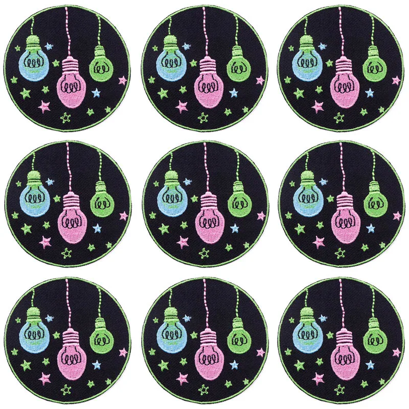 

10 шт., нашивки с вышивкой светильник одежды