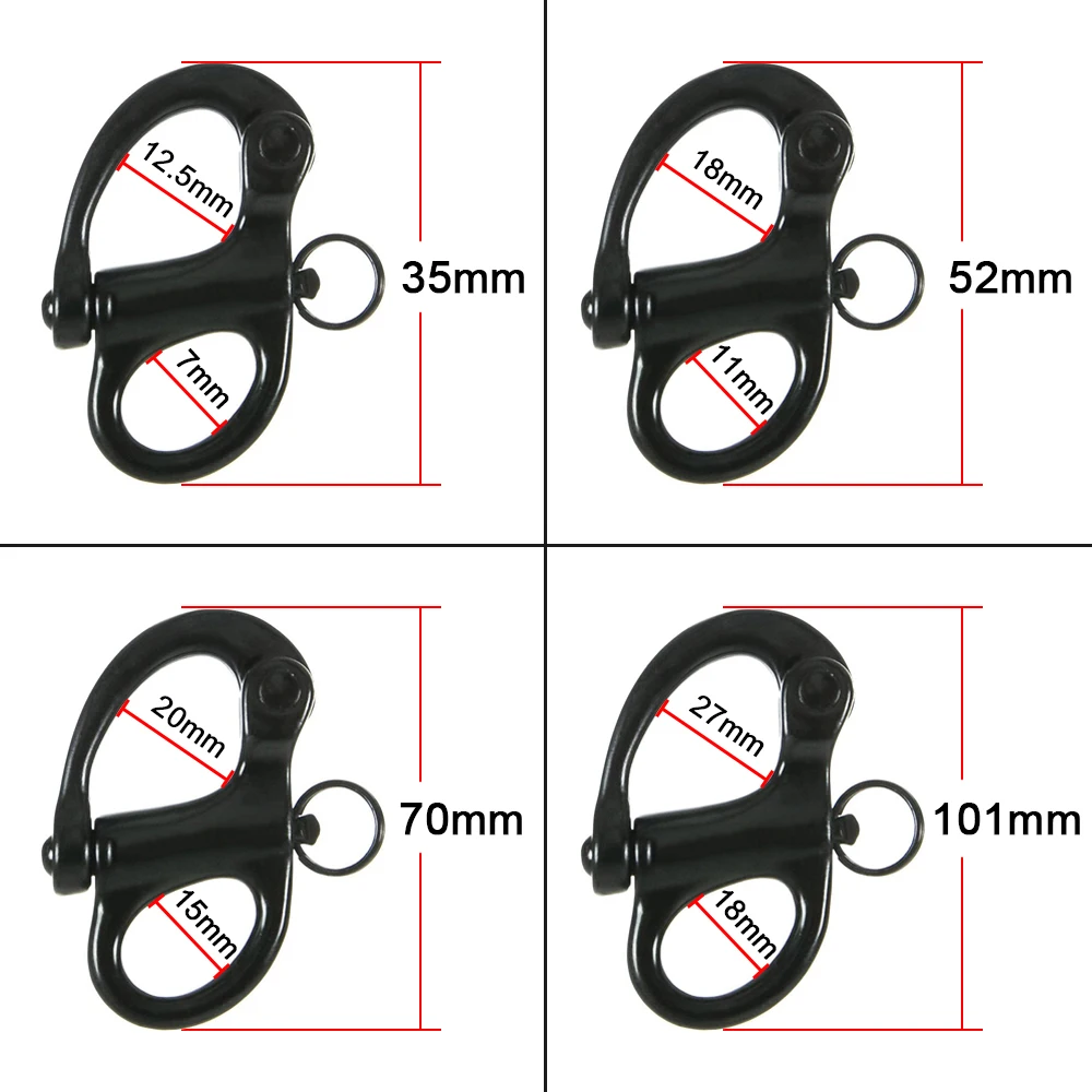 2 шт. черная фиксированная защелкивающаяся Скоба из нержавеющей стали 316