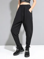 new streetwear women black cargo pants women elastic waist pants women high waist pants women pants for women harem pants
