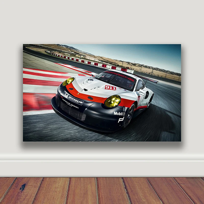 

Supercar Oil Canvas Posters and Prints Porsches 911 RSR Race Car Painting Wall Art for Living Room Home Decoration Unframed