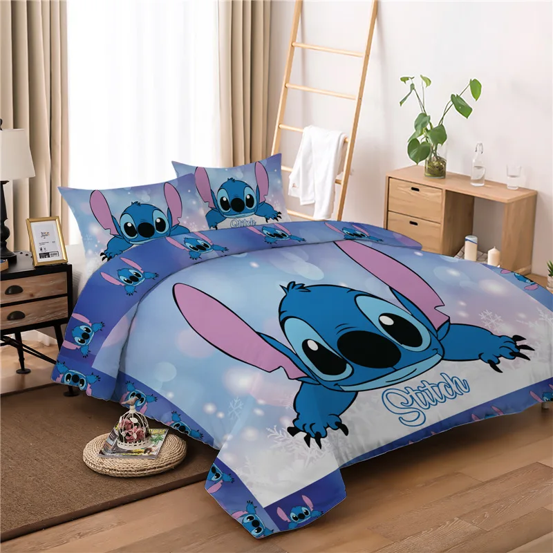 

Disney Bedding Set Cartoon Lilo and Stitch Queen King Duvet Cover Set Single Double Twin Bedclothes For Children Kid Girl Adult