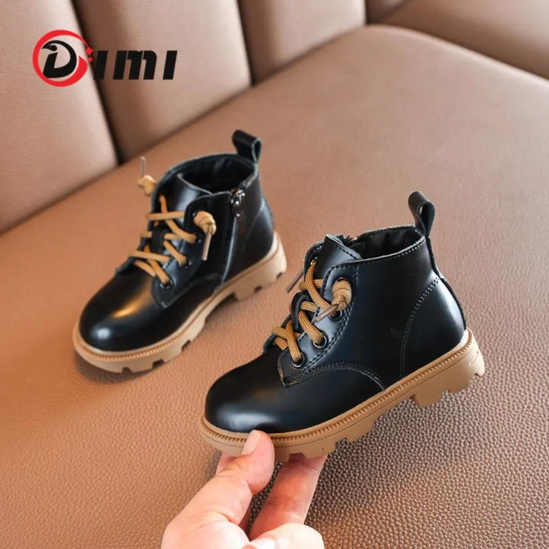 DIMI/2021 зимняя детская обувь Высококачественные Ботинки Martin для мальчиков и