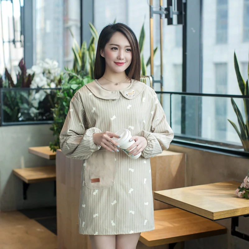 

Водонепроницаемый коричневый серый домашний Кухонный Фартук женский маслостойкий бежевый милый корейский модный пояс на талию