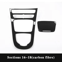 carbon fiber style center console panel stickers for mercedes benz e class w213 2016 2018 high quality gear arm rest frame cover