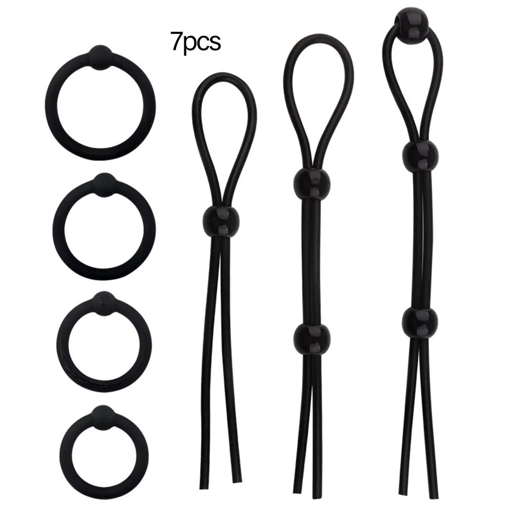 

7 шт./компл. силиконовый усилитель для мужчин регулируемый увеличитель инструмент для продления сексуальной помощи товары для взрослых