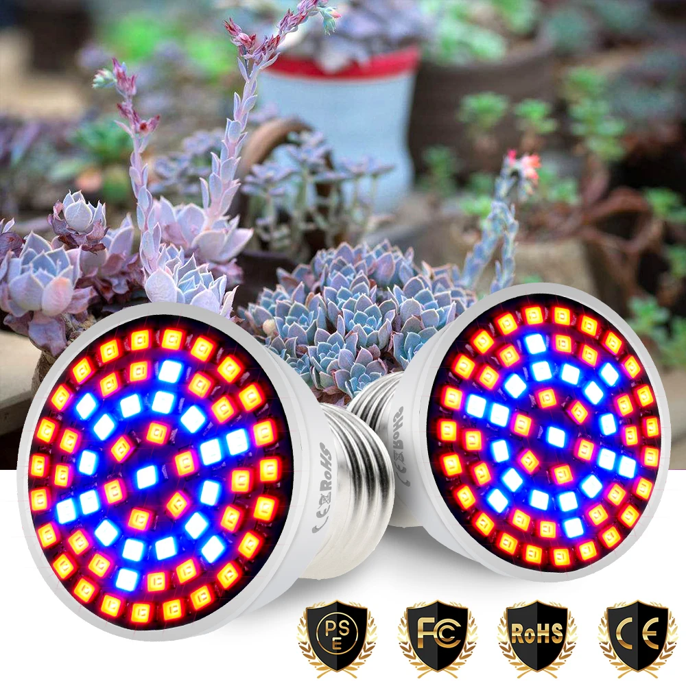 

E27 Full Spectrum E14 220V LED Plant Grow Light Bulb Phyto Lamp For Indoor GU10 Garden Flower Hydroponics MR16 Grow Tent Box B22