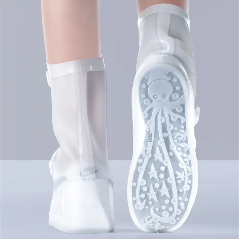 

Многоразовые водонепроницаемые бахилы унисекс, ПВХ пластик, нескользящий, толстый протектор