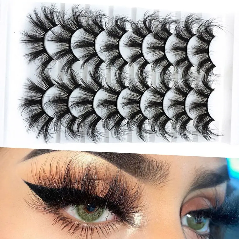 

8 Pairs 25mm 6D Mink False Eyelashes Cruelty Free Glam Thick Fluffy Messy Multilayer Lashes Resuable Natural Long Fake Eye Lash