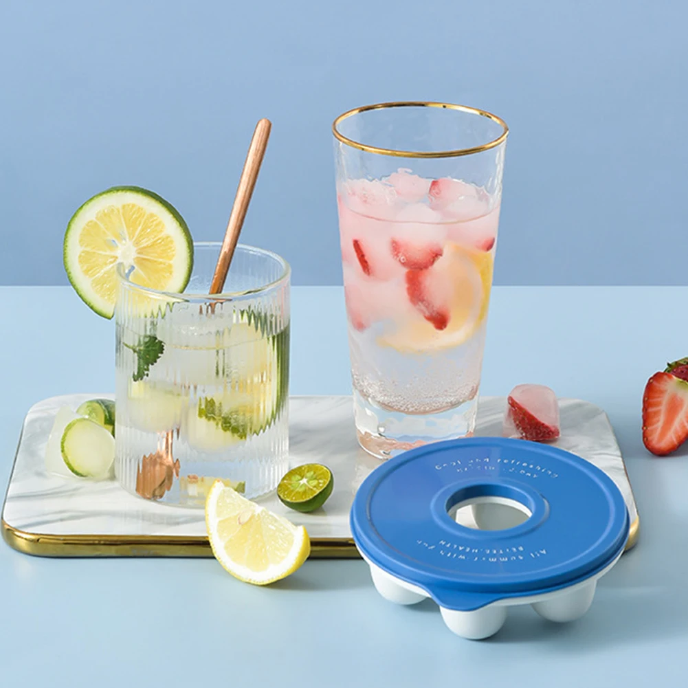 

3pcs With Lid Mini Easy Clean Multifunctional Ice Cube Mold Whiskey Bar Round Tray Maker 6 Grids Ice Cube Tray Ice Mold Kitchen