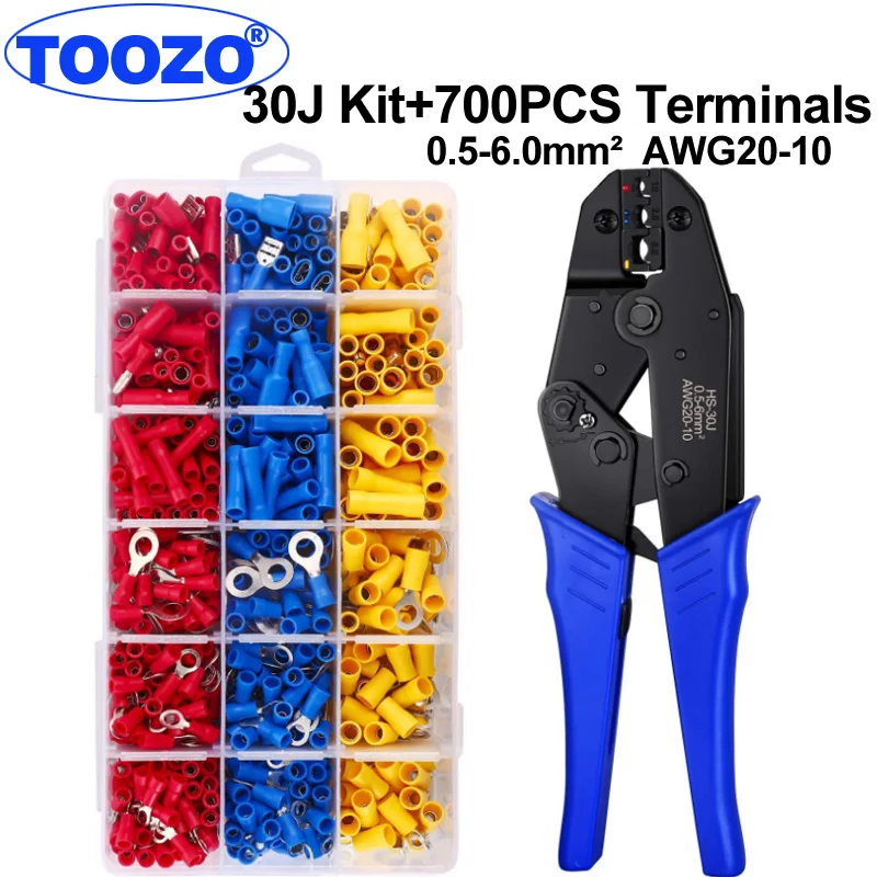 HS 30J Обжимные Щипцы 0 5 6.0mm2 AWG20 10 полуизолированные и полностью изолированные