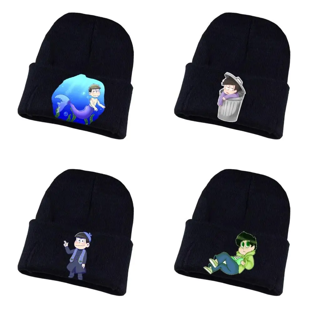 Вязаная шапка Osomatsu-san для косплея Повседневная хлопковая унисекс с принтом