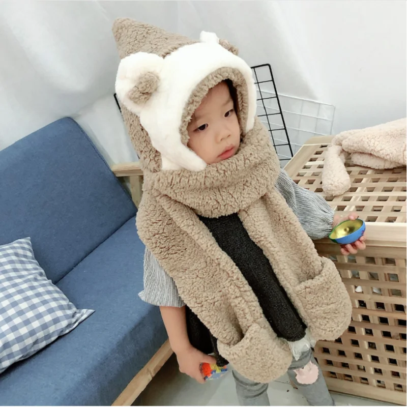 Новинка плюшевая шапка для родителей и детей на осень зиму милая очень с