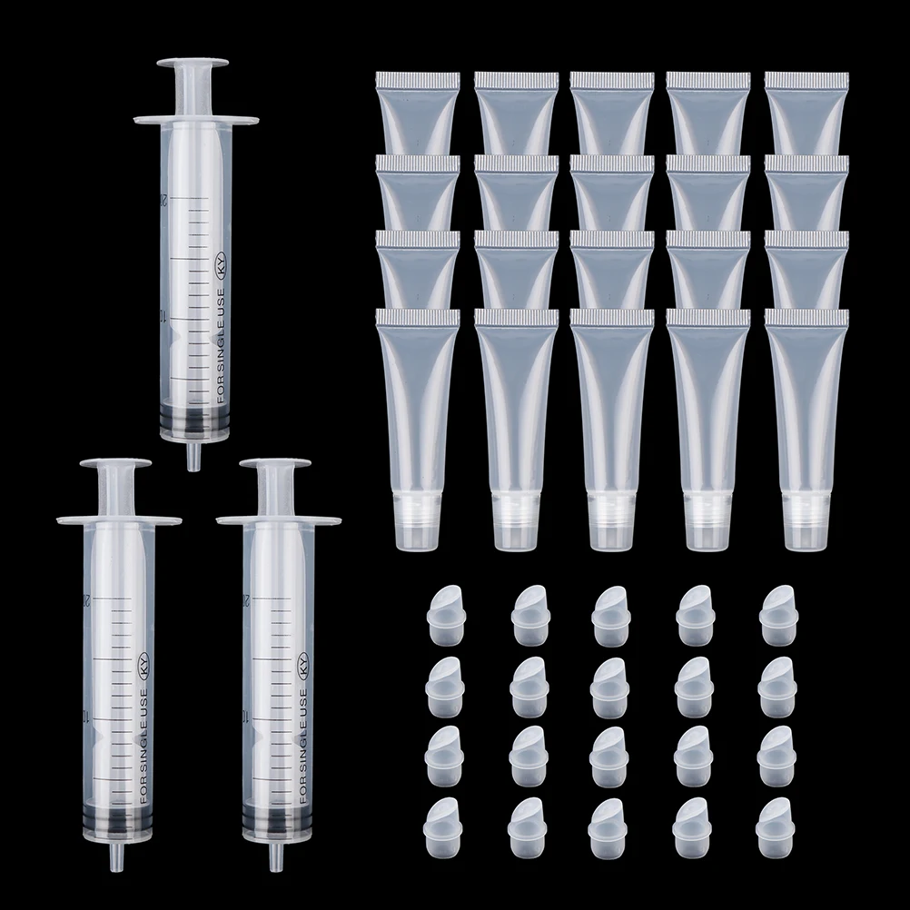 

20Pcs/21pcs DIY Lip Gloss Tubes Soft Hose Makeup Squeeze Sub-bottling Clear Container Diy Make Up Hot