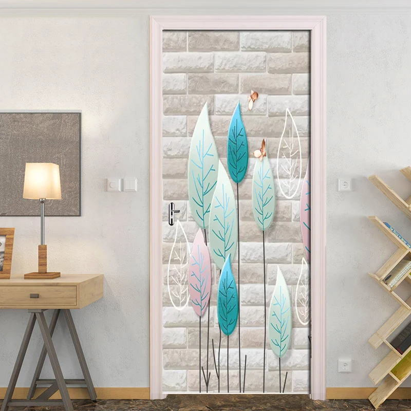 2 шт./компл. 3D стерео абстрактные дверные наклейки с рисунком дерева настенные ПВХ