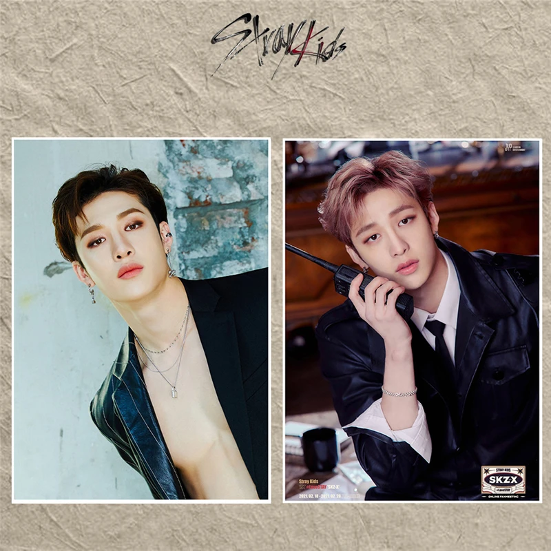 

KPOP Stray Kids Photo Poster Fans Meeting SKZ-X Wall Sticker Bang Chan Felix I.N Dormitory Bedroom Decoration 2Pcs/Set F32