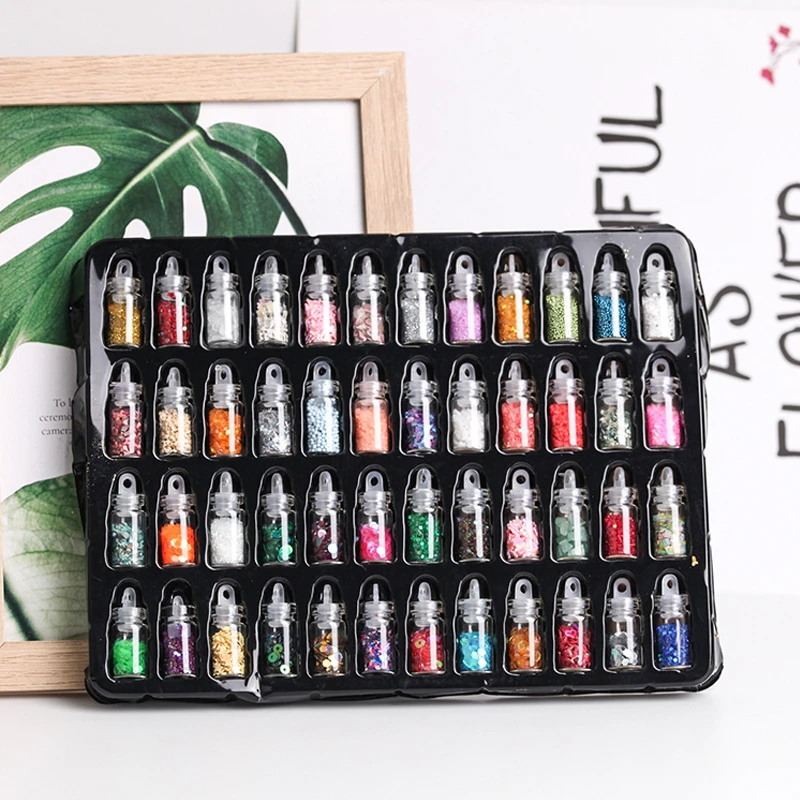 

48pcs/Set Holographic Mirror Butterfly Nail Sequin Ultra-Thin Flake Nail Glitter Gold Pink Rainbow Polish Manicure Decoration