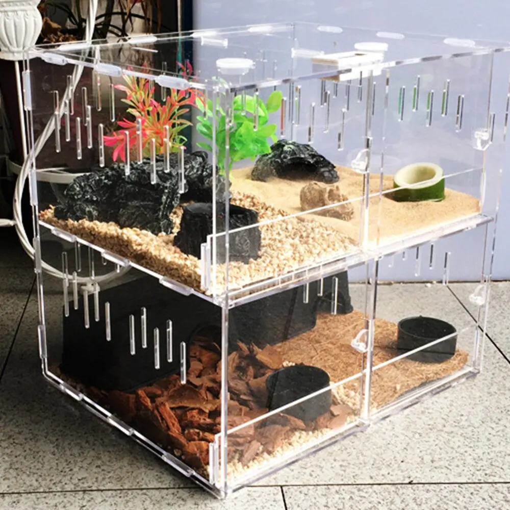 Акриловый Террариум для рептилий 4 сетки ящик разведения насекомых пауков ящериц