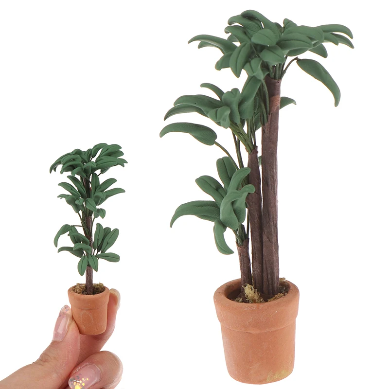 Хит продаж 1:12 кукольный домик миниатюрный горшок для растений в горшке зеленые