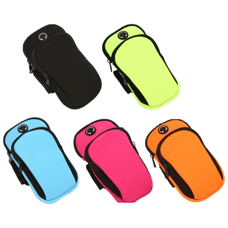 

T8NC Sports Armband Mobile Phone Armband | Running Bag Smartphone Arm Pocket Soft 2 Compartments-Sports Mobile Phone Holder