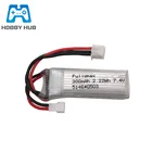 Литий-Полимерный Аккумулятор 7,4 в 300 мАч 25C для XK DHC-2 A600 A700 A800 A430 WLToys F959 RC Aircraft RTF