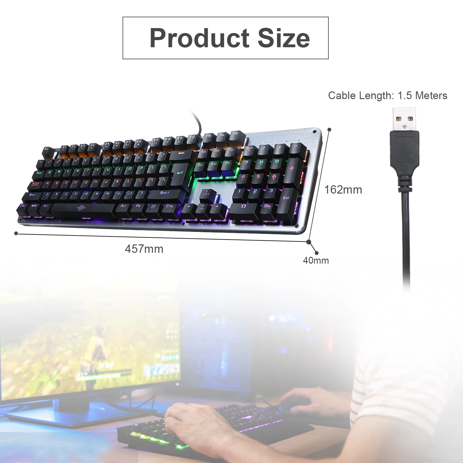 Клавиатура игровая с подсветкой 3 уровня яркости 104 клавиш USB | Компьютеры и офис