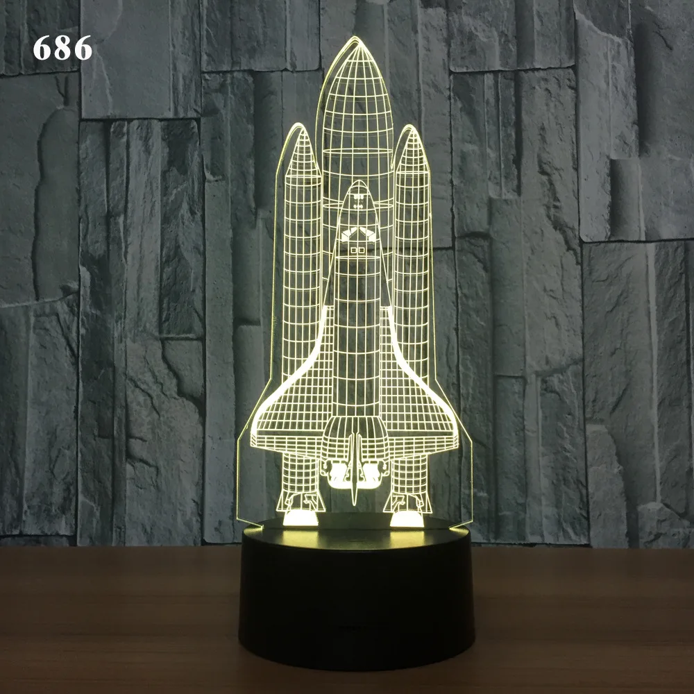 Все формы самолета 3D ночник Воздушный самолет Настольный светильник детский день рождения, день рождение мальчика подарок Изменение цвета иллюзия Прямая поставка подарок - Испускаемый цвет: Model 8