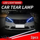 2 шт. светодиодный DRL Автомобильные фары дневного света светильник гибкий Водонепроницаемый GuideStrip Авто декоративный белый указатель поворота желтая мигающая лампа 12V