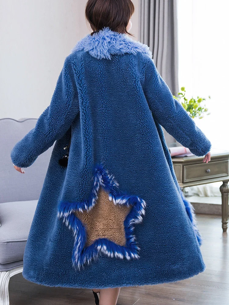 Sheep Women Shearling Jacket Real Wool Fur Coat Female 2020 New Long Winter Coats Natural Lamb Collar 18089 WYQ1877 s | Женская одежда