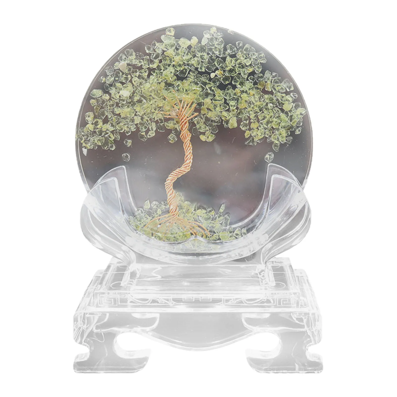 

Роскошное украшение с изображением Древа Жизни из хрустального дробленого камня, подходит для украшения дома, украшение для офиса, украшен...